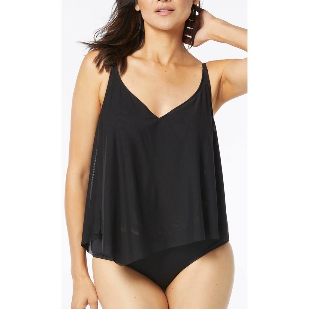 Coco Reef Black Captivate UW Tankini Top 40DD NWT